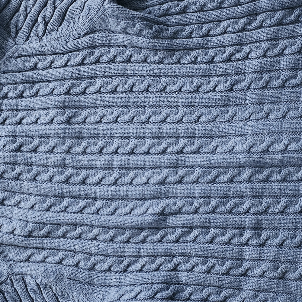 L.L. Bean Blue Ribbed Cardigan - Picture 3 of 4